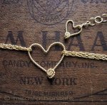 14K gf ハート ブレスレット