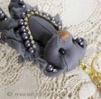 （画像用） クマさんチャーム 　グレー・パール・ビジュー