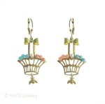 HAGI ピアス・イヤリング 真珠トルコ石珊瑚の花かご