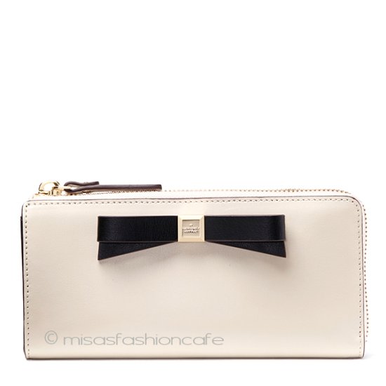 （画像用） ケイトスペード　長財布 りぼん　牛革