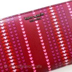 ケイトスペード　長財布 ハート　蛍光ピンク