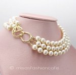 KJL ネックレス　3連パール