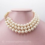 KJL ネックレス　3連パール