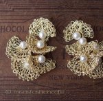 Lavish ピアス 18Kgp クロシェ・パール