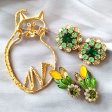 （画像用） ヴィンテージジュエリー グリーン＆ゴールドSet