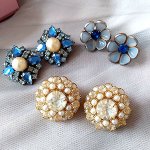 ヴィンテージイヤリング 「Floral」３点セット