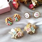 ヴィンテージイヤリング 「パステル」３点セット