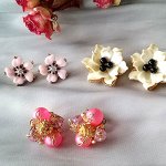 ヴィンテージイヤリング 「フラワー」３点セット