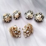 Robertイヤリング3点SET 「パール・フローラル」