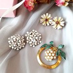 SANDOR花３点セット イヤリング＆ブローチ