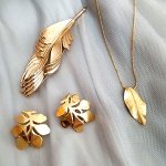 TrifariトリファリSET 「金の葉」3点セット