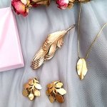 TrifariトリファリSET 「金の葉」3点セット