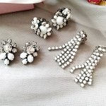 ヴィンテージイヤリング ミルクガラス３点SET