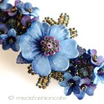 ヘアーバレッタ お花ネイビー　再販！