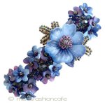 ヘアーバレッタ お花ネイビー　再販！