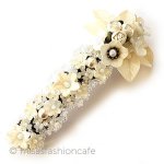 パーティーヘアバレッタ フランス製花パール再販