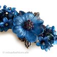 （画像用） ヘアーバレッタ　再販 紺の花フラワーブーケ
