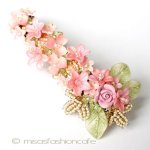 ヘアーバレッタ お花　フランス製　