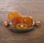 NY ブローチ 　天然石の木馬　1920年代