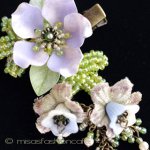 CA/仏製ヘアークリップ お花パープル＆パール