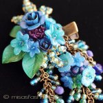 CA/仏製ヘアークリップ ブルーグリーンのお花