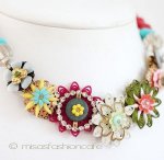 NY お花ネックレス コーラル・マルチカラー