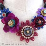 NY お花ネックレス 　プラム・フラワー