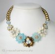 （画像用） NY お花ネックレス 　ターコイズ・ゴールド