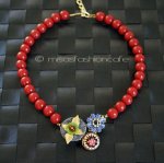 NY お花ネックレス ブリック・ブラウン