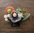 （画像用） NY ブローチ 　生け花 珊瑚・天然石