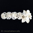 （画像用） CA/仏製　お花バレッタ フラワー＆パール