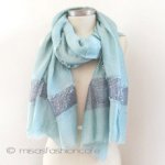 スパンコール ストール（大） アクアブルーグリーン