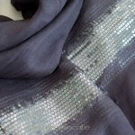 スパンコール ストール チャコール・グレー（大判）