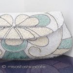 クラッチ バッグ 　 アイボリーｘグリーン