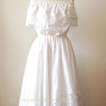 1点物　ビンテージ　 花レース　ワンピース