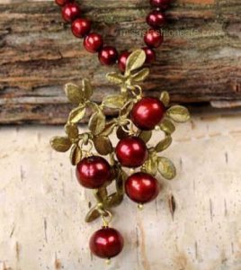 （画像用） マイケルミショー ネックレス 真珠のクランベリー