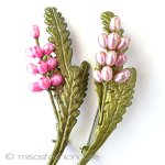 真珠の花ブーケブローチ ラベンダーコサージュ