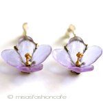 マイケルミショーすみれ ピアス　または　クリップ