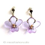 マイケルミショーすみれ ピアス　または　クリップ