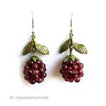 ラズベリー野苺イチゴ 天然石ピアス/イヤリング