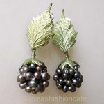 マイケルミショー　ピアス ブラックラズベリー