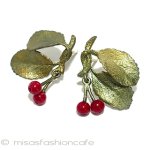 マイケルミショー　ピアス 天然石ヒスイ　さくらんぼ