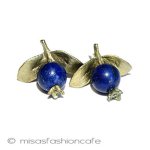 マイケルミショー　ピアス 天然石ブルーベリー再販