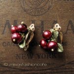 マイケルミショー イヤリング 真珠のクランベリー