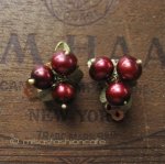 マイケルミショー イヤリング 真珠のクランベリー