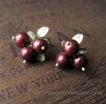 マイケルミショー ピアス 真珠のクランベリー