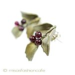 マイケルミショー ピアス 天然石ガーネットのヒイラギ