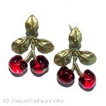 マイケルミショー　ピアス ガラスのチェリー再販