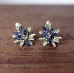 マイケルミショー イヤリング 　天然石　藤の花