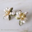 （画像用） マイケルミショー ピアス 　オレンジの花　真珠
